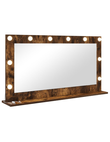 Specchio da Vanità Rettangolare Rovere fumé 100 x 55 x 18 cm