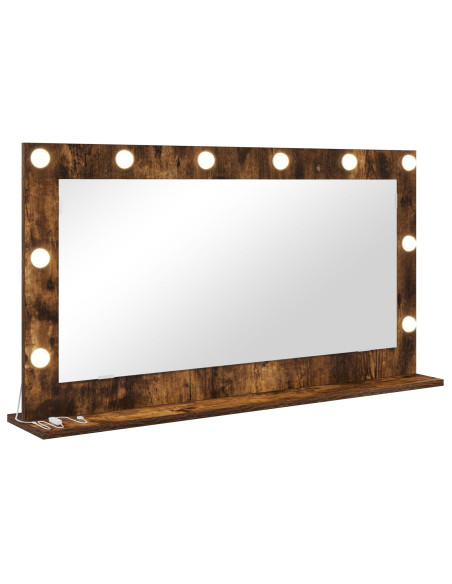 Specchio da Vanità Rettangolare Rovere fumé 100 x 55 x 18 cm