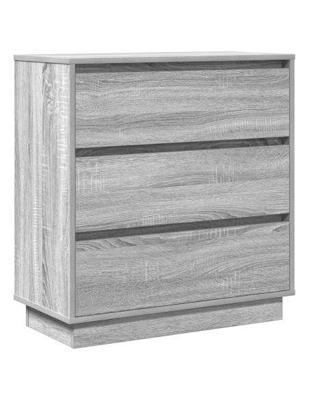 Comodino  con LED Grigio Sonoma 71x34,5x75 cm Legno ingegnerizzato
