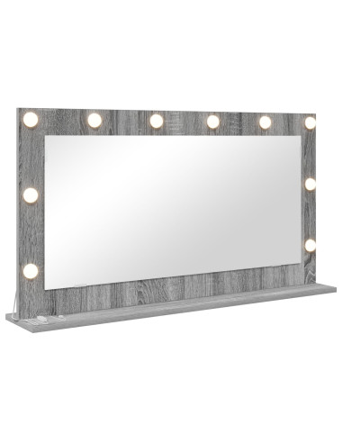 Specchio da Vanità Rettangolare Grigio Sonoma 100 x 55 x 18 cm