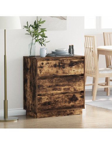 Armadio da Notte con cassetto Rovere fumé 71 x 34,5 x 75 cm