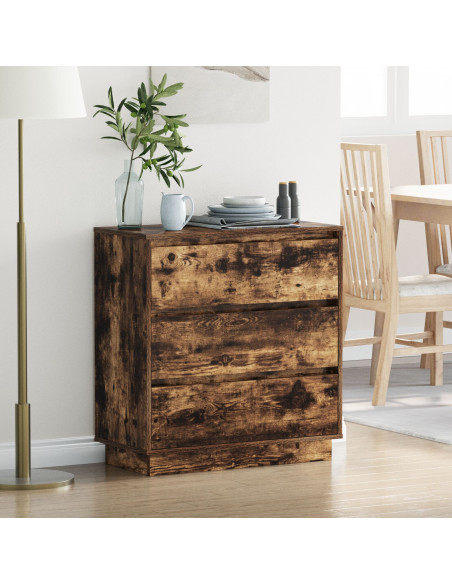 Armadio da Notte con cassetto Rovere fumé 71 x 34,5 x 75 cm