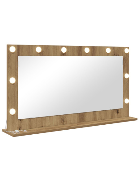 Specchio da Toeletta  Rovere Artigianale Legno e vetro 100 x 55 cm