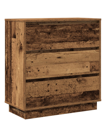 Comodino  con LED in Legno Antico 71x34,5x75 cm in Legno Ingenerizzato