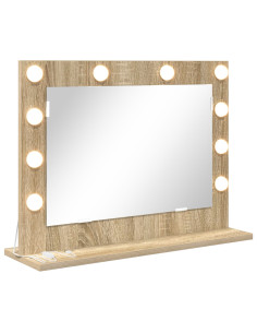 Specchio da Vanità Rettangolare Rovere Sonoma 60 x 45 x 18 cm