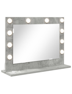 Specchio da Vanità Rettangolare Grigio cemento 60 x 45 x 18 cm