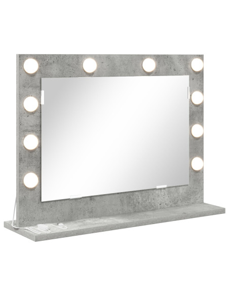 Specchio da Vanità Rettangolare Grigio cemento 60 x 45 x 18 cm