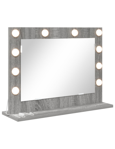 Specchio da Toeletta  Grigio Sonoma MDF, Vetro 60 x 45 x 18 cm