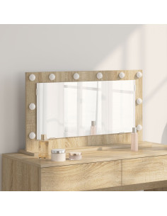 Specchio da Vanità Rettangolare Rovere Sonoma 80 x 45 x 18 cm