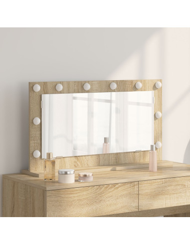 Specchio da Vanità Rettangolare Rovere Sonoma 80 x 45 x 18 cm