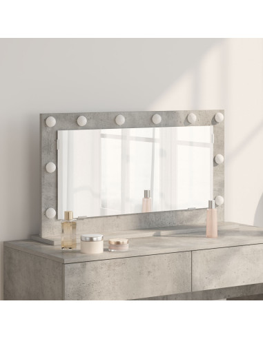 Specchio da Vanità Rettangolare Grigio cemento 80 x 45 x 18 cm