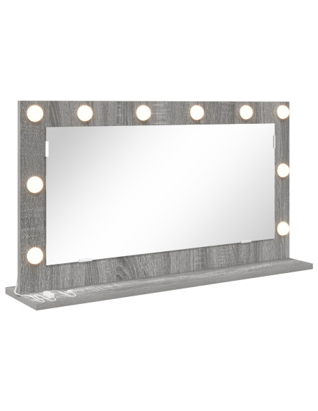 Specchio da Vanità Rettangolare Grigio Sonoma 80 x 45 x 18 cm