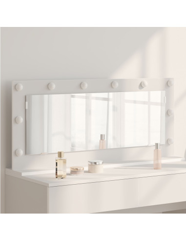Specchio da Vanità Rettangolare Bianco 100 x 45 x 18 cm