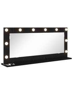 Specchio da Vanità Rettangolare Rovere Nero 100 x 45 x 18 cm