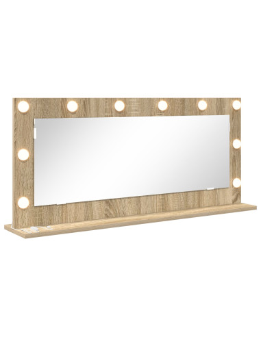 Specchio da Vanità Rettangolare Rovere Sonoma 100 x 45 x 18 cm