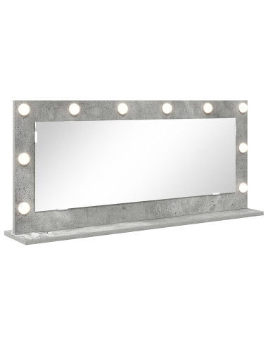 Specchio da Vanità Rettangolare Grigio cemento 100 x 45 x 18 cm