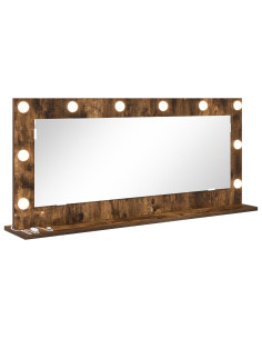 Specchio da Vanità Rettangolare Rovere fumé 100 x 45 x 18 cm