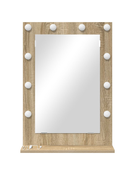 Specchio da Vanità Rettangolare Rovere Sonoma 70 x 50 x 18 cm