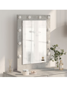 Specchio da Vanità Rettangolare Grigio cemento 70 x 50 x 18 cm