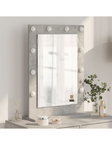 Specchio da Vanità Rettangolare Grigio cemento 70 x 50 x 18 cm