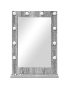 Specchio da Vanità Rettangolare Grigio Sonoma 70 x 50 x 18 cm