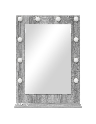 Specchio da Vanità Rettangolare Grigio Sonoma 70 x 50 x 18 cm