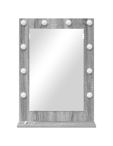 Specchio da Vanità Rettangolare Grigio Sonoma 70 x 50 x 18 cm