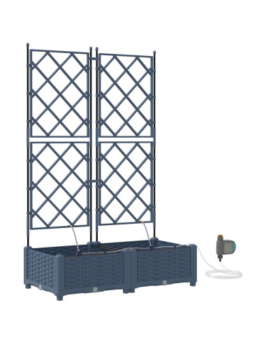 Vaso da giardino 2 pcs Grigio 120 x 120 x 142 cm Acciaio