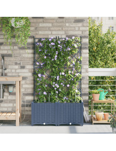 Vaso da giardino 2 pcs Grigio 120 x 120 x 142 cm Acciaio