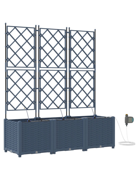 Vaso da giardino 3 pcs Grigio 120 x 120 x 142 cm Acciaio