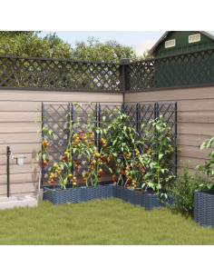 Vaso da giardino 5 pcs Grigio 120 x 120 x 142 cm Acciaio