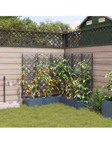 Vaso da giardino 5 pcs Grigio 120 x 120 x 142 cm Acciaio