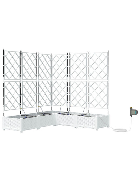 Vasi da Giardino con Sistema di Irrigazione 5 pz Bianco