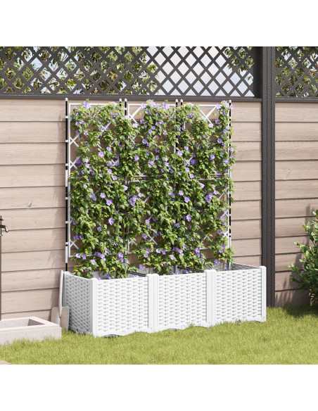 Vaso da giardino 3 pcs Bianco 120 x 40 x 143 cm Acciaio