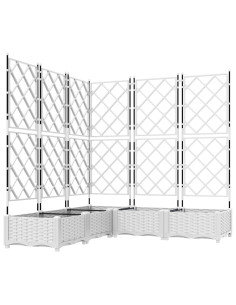 Vaso da giardino 5 pcs Bianco 120 x 120 x 125,5 cm Acciaio