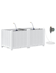 Vaso da giardino 2 pcs Bianco Acciaio