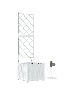 Vaso da giardino Bianco 40 x 40 x 142 cm Acciaio