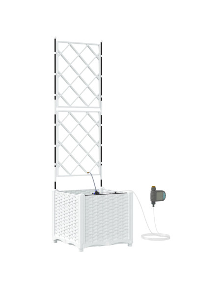 Vaso da giardino Bianco 40 x 40 x 142 cm Acciaio