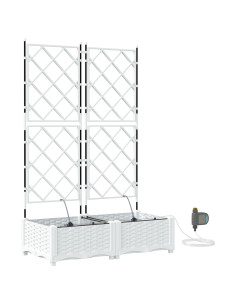 Vaso da giardino 2 pcs Bianco Acciaio