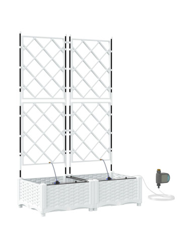 Vaso da giardino 2 pcs Bianco Acciaio