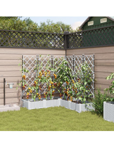 Vaso da giardino 5 pcs Bianco Acciaio