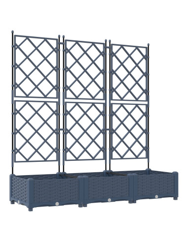 Vaso da giardino 3 pcs Grigio 120 x 40 x 125,5 cm Acciaio