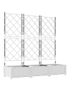 Vaso da giardino 3 pcs Bianco 120 x 40 x 125,5 cm Acciaio