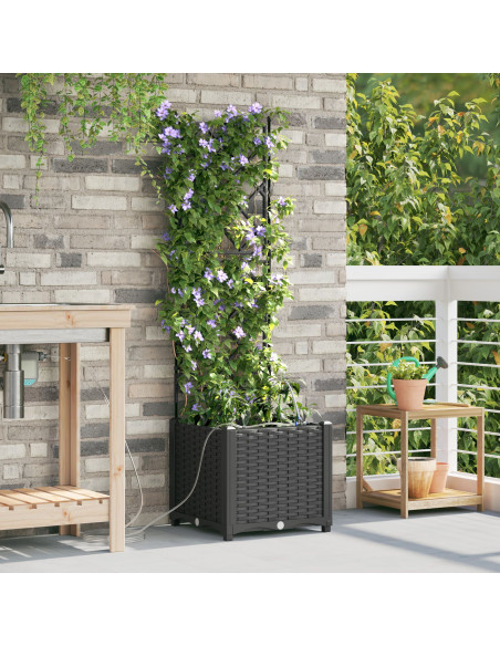 Vaso da giardino Nero 40 x 40 x 142 cm Acciaio