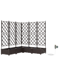 Vaso da giardino 5 pcs Marrone Acciaio