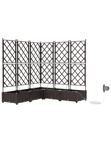 Vaso da giardino 5 pcs Marrone Acciaio