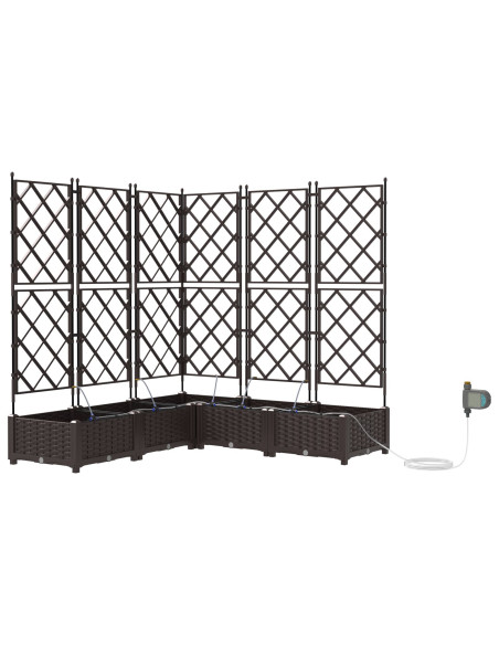 Vaso da giardino 5 pcs Marrone Acciaio