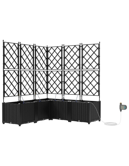 Vaso da giardino 5 pcs Nero Acciaio