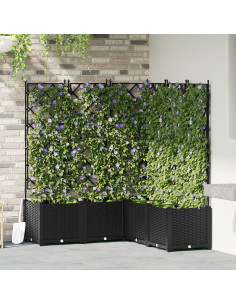 Vaso da giardino 5 pcs Nero 120 x 120 x 143 cm Acciaio