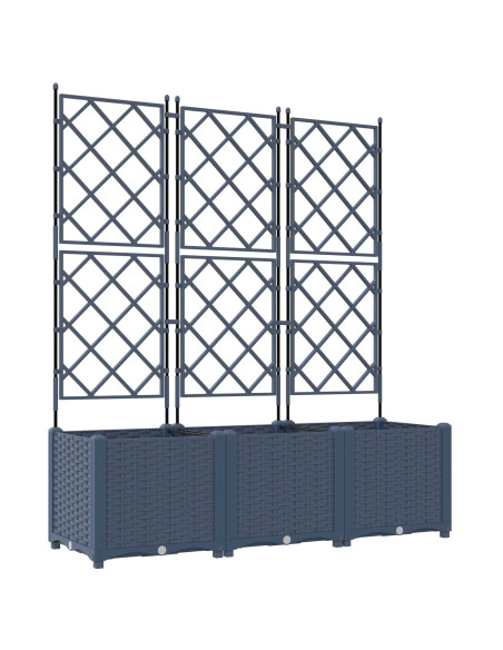 Vaso da giardino 3 pcs Grigio 120 x 40 x 143 cm Acciaio